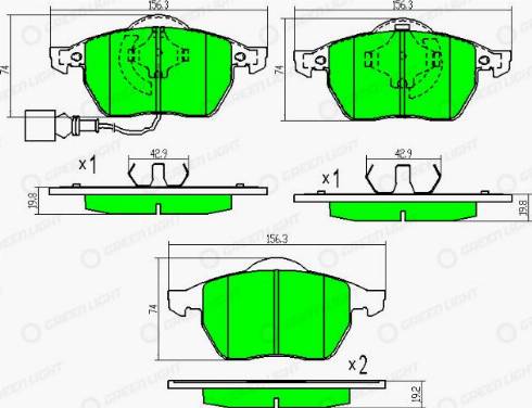 AutomotiveAdriado GLBP0201 - Set placute frana,frana disc aaoparts.ro