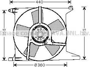 AVA OL 7504 - Ventilator, radiator aaoparts.ro