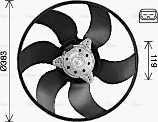 AVA RT7673 - Ventilator, radiator aaoparts.ro