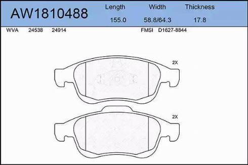 Aywiparts AW1810488 - Set placute frana,frana disc aaoparts.ro