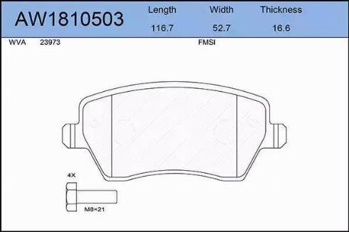 Aywiparts AW1810503 - Set placute frana,frana disc aaoparts.ro
