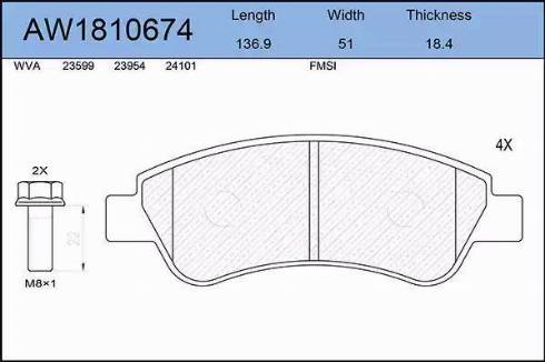 Aywiparts AW1810674 - Set placute frana,frana disc aaoparts.ro
