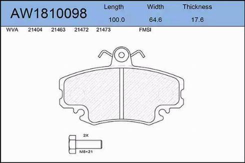 Aywiparts AW1810098 - Set placute frana,frana disc aaoparts.ro