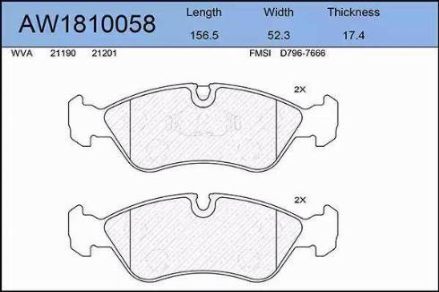 Aywiparts AW1810058 - Set placute frana,frana disc aaoparts.ro
