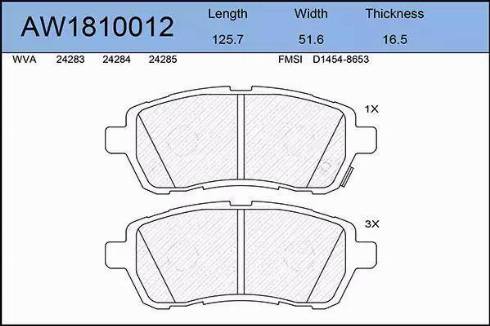 Aywiparts AW1810012 - Set placute frana,frana disc aaoparts.ro
