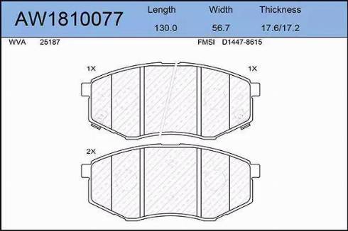 Aywiparts AW1810077 - Set placute frana,frana disc aaoparts.ro