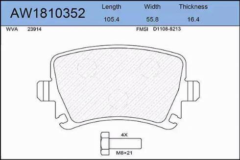 Aywiparts AW1810352 - Set placute frana,frana disc aaoparts.ro