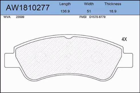 Aywiparts AW1810277 - Set placute frana,frana disc aaoparts.ro