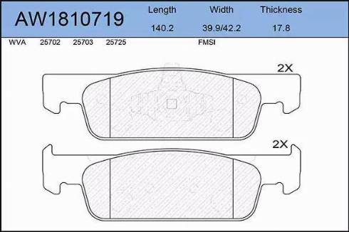 Aywiparts AW1810719 - Set placute frana,frana disc aaoparts.ro