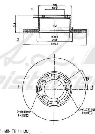 A.Z. Meisterteile AZMT-44-024-1849 - Disc frana aaoparts.ro