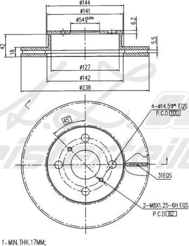 A.Z. Meisterteile AZMT-44-024-2096 - Disc frana aaoparts.ro