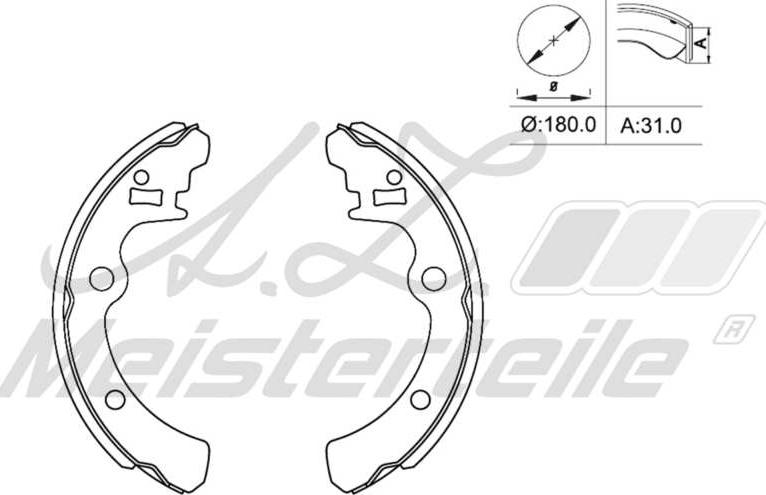 A.Z. Meisterteile AZMT-44-026-1454 - Set saboti frana aaoparts.ro
