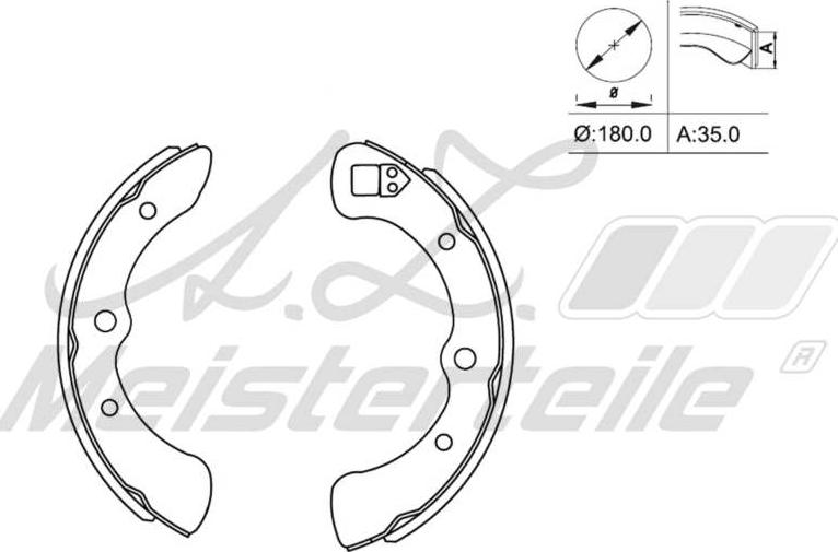 A.Z. Meisterteile AZMT-44-026-1451 - Set saboti frana aaoparts.ro