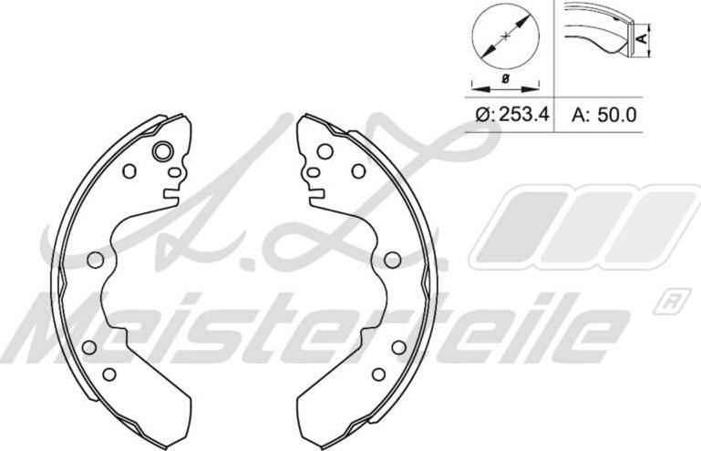 A.Z. Meisterteile AZMT-44-026-1144 - Set saboti frana aaoparts.ro