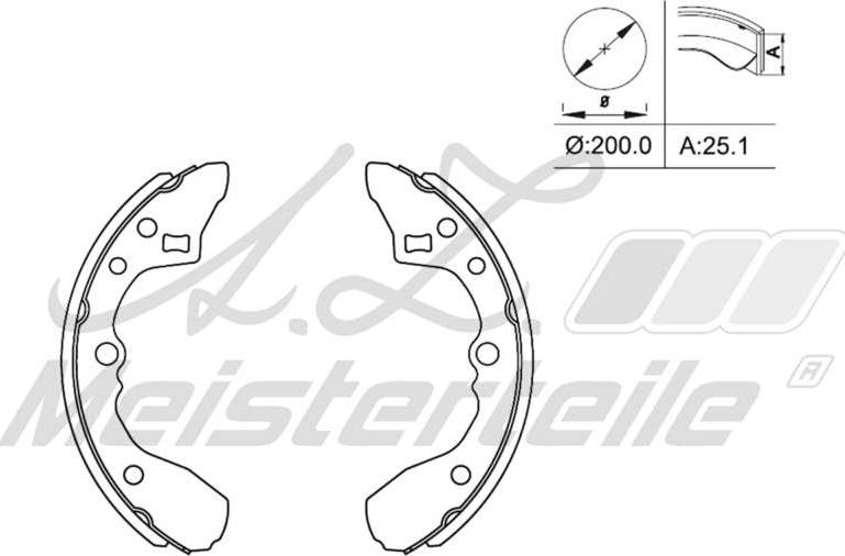 A.Z. Meisterteile AZMT-44-026-1324 - Set saboti frana aaoparts.ro