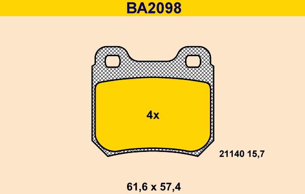 Barum BA2098 - Set placute frana,frana disc aaoparts.ro