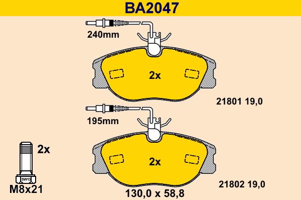 Barum BA2047 - Set placute frana,frana disc aaoparts.ro
