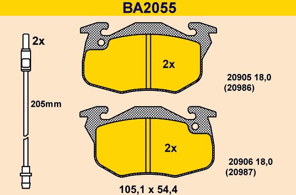 Barum BA2055 - Set placute frana,frana disc aaoparts.ro