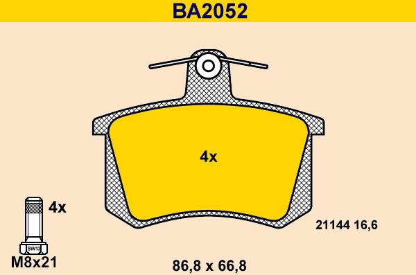 Barum BA2052 - Set placute frana,frana disc aaoparts.ro