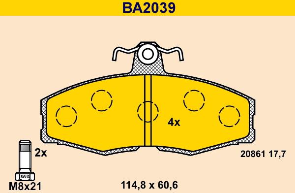 Barum BA2039 - Set placute frana,frana disc aaoparts.ro