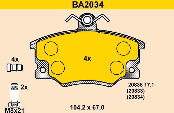 Barum BA2034 - Set placute frana,frana disc aaoparts.ro