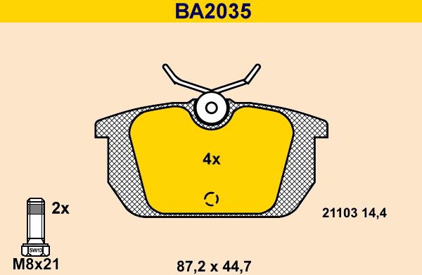 Barum BA2035 - Set placute frana,frana disc aaoparts.ro