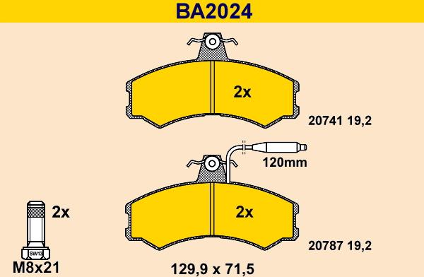 Barum BA2024 - Set placute frana,frana disc aaoparts.ro
