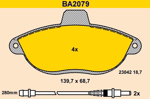 Barum BA2079 - Set placute frana,frana disc aaoparts.ro