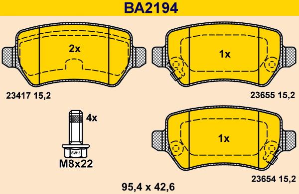 Barum BA2194 - Set placute frana,frana disc aaoparts.ro