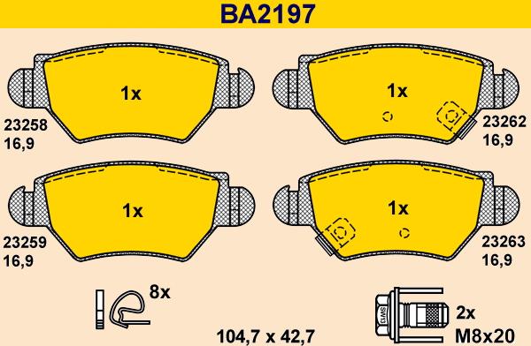 Barum BA2197 - Set placute frana,frana disc aaoparts.ro