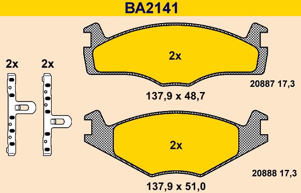 Barum BA2141 - Set placute frana,frana disc aaoparts.ro