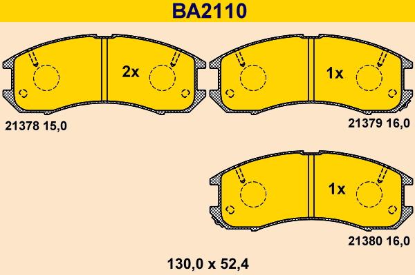 Barum BA2110 - Set placute frana,frana disc aaoparts.ro