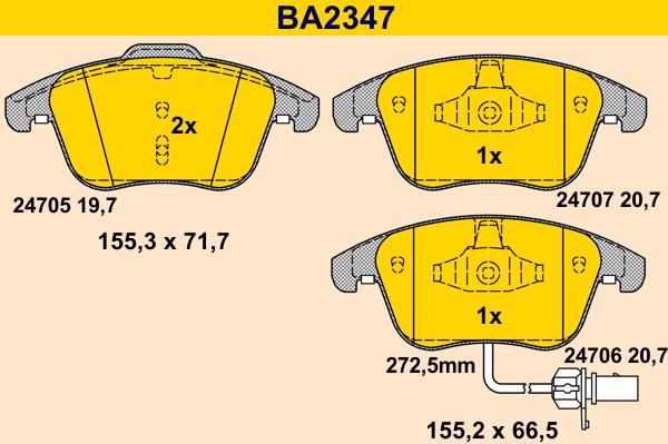 Barum BA2347 - Set placute frana,frana disc aaoparts.ro