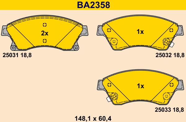 Barum BA2358 - Set placute frana,frana disc aaoparts.ro