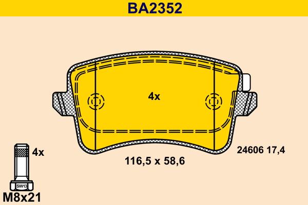 Barum BA2352 - Set placute frana,frana disc aaoparts.ro