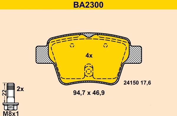 Barum BA2300 - Set placute frana,frana disc aaoparts.ro