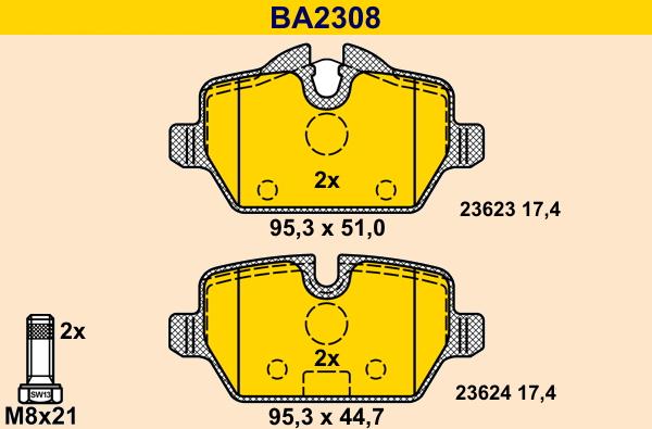 Barum BA2308 - Set placute frana,frana disc aaoparts.ro