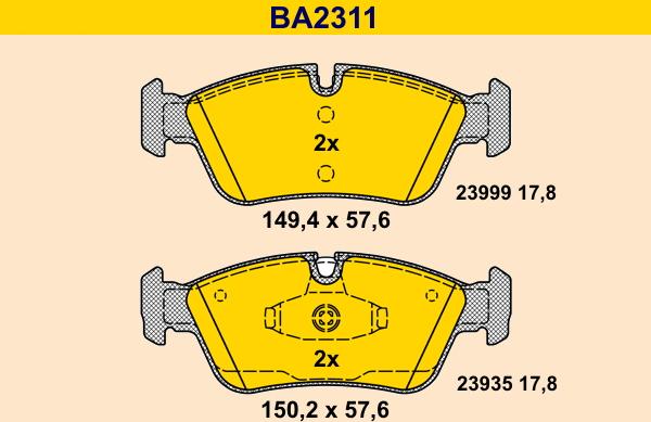 Barum BA2311 - Set placute frana,frana disc aaoparts.ro