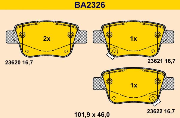 Barum BA2326 - Set placute frana,frana disc aaoparts.ro