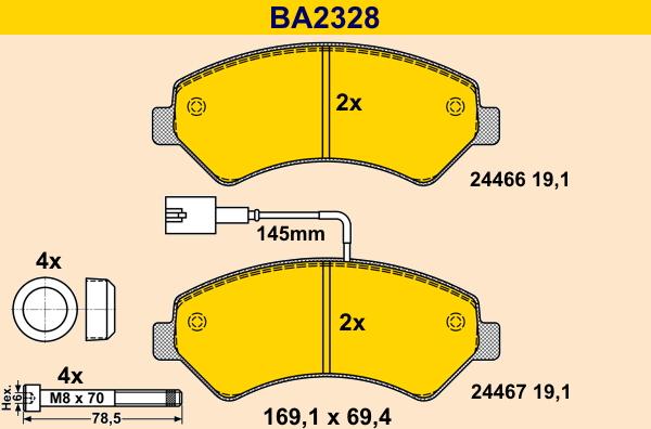 Barum BA2328 - Set placute frana,frana disc aaoparts.ro