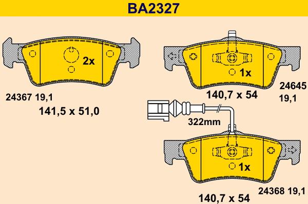 Barum BA2327 - Set placute frana,frana disc aaoparts.ro