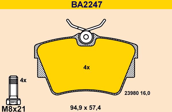 Barum BA2247 - Set placute frana,frana disc aaoparts.ro