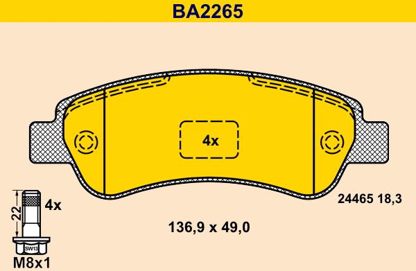 Barum BA2265 - Set placute frana,frana disc aaoparts.ro