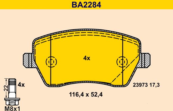 Barum BA2284 - Set placute frana,frana disc aaoparts.ro