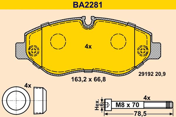 Barum BA2281 - Set placute frana,frana disc aaoparts.ro