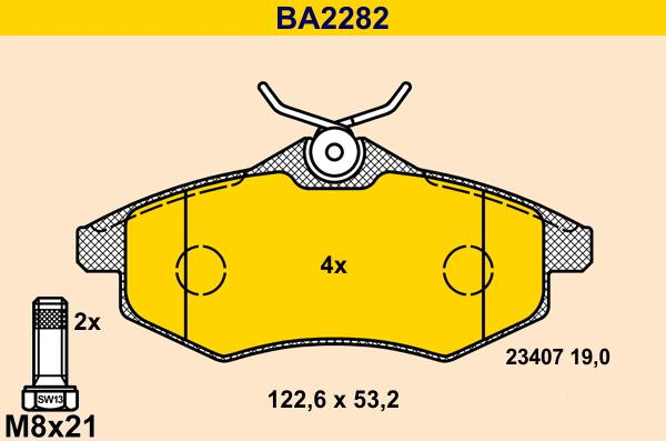Barum BA2282 - Set placute frana,frana disc aaoparts.ro