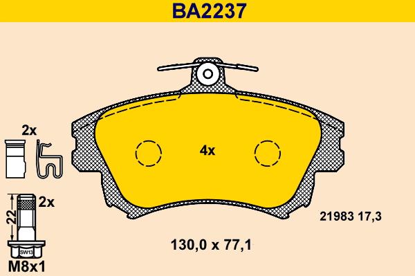 Barum BA2237 - Set placute frana,frana disc aaoparts.ro