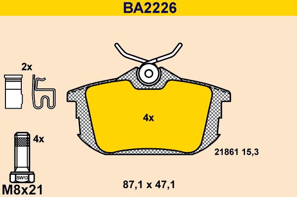 Barum BA2226 - Set placute frana,frana disc aaoparts.ro