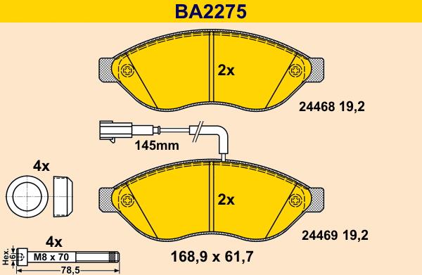 Barum BA2275 - Set placute frana,frana disc aaoparts.ro