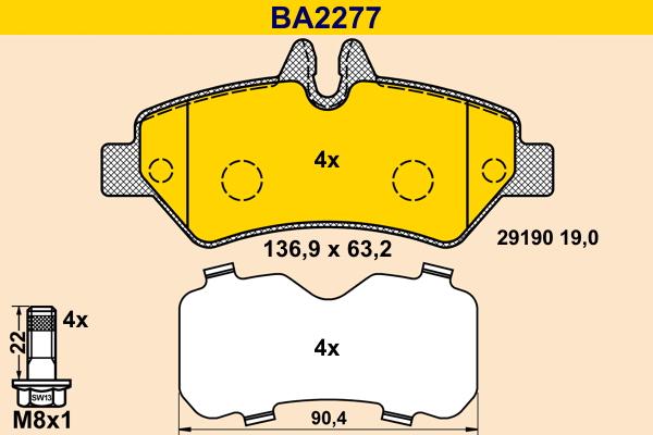Barum BA2277 - Set placute frana,frana disc aaoparts.ro